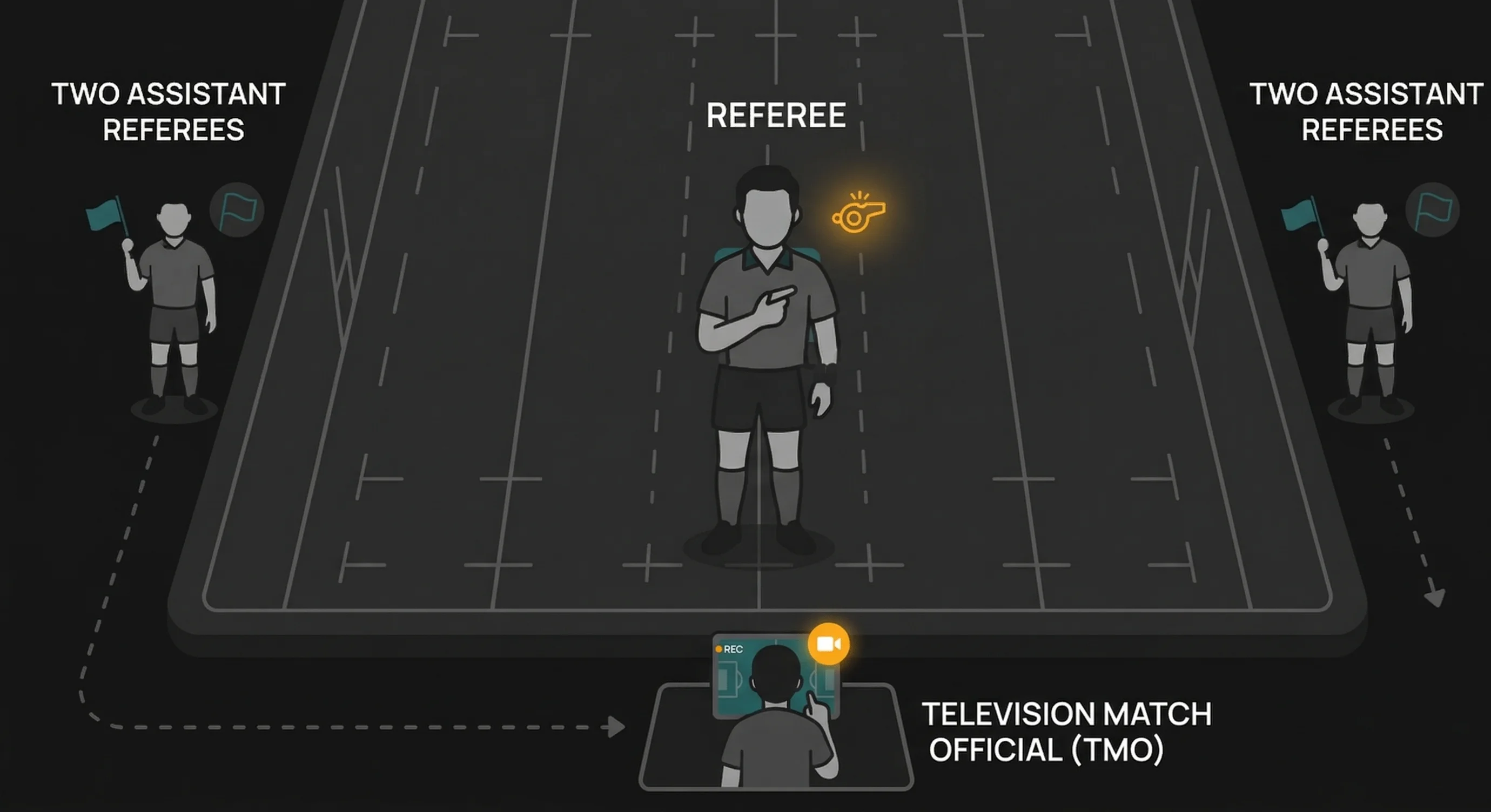 Referee and touch judges: positions and responsibilities