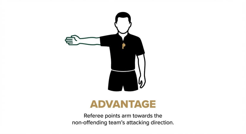 Advantage: referee extends one arm horizontally at waist height