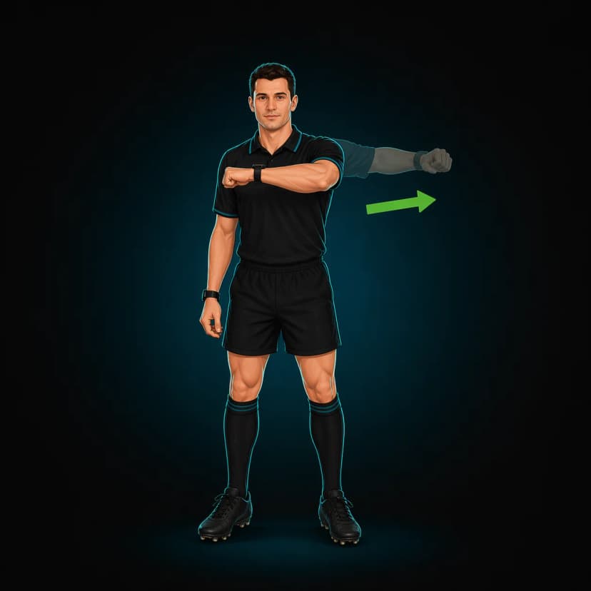Barging in Lineout: referee signals illegal body contact between players in the lineout