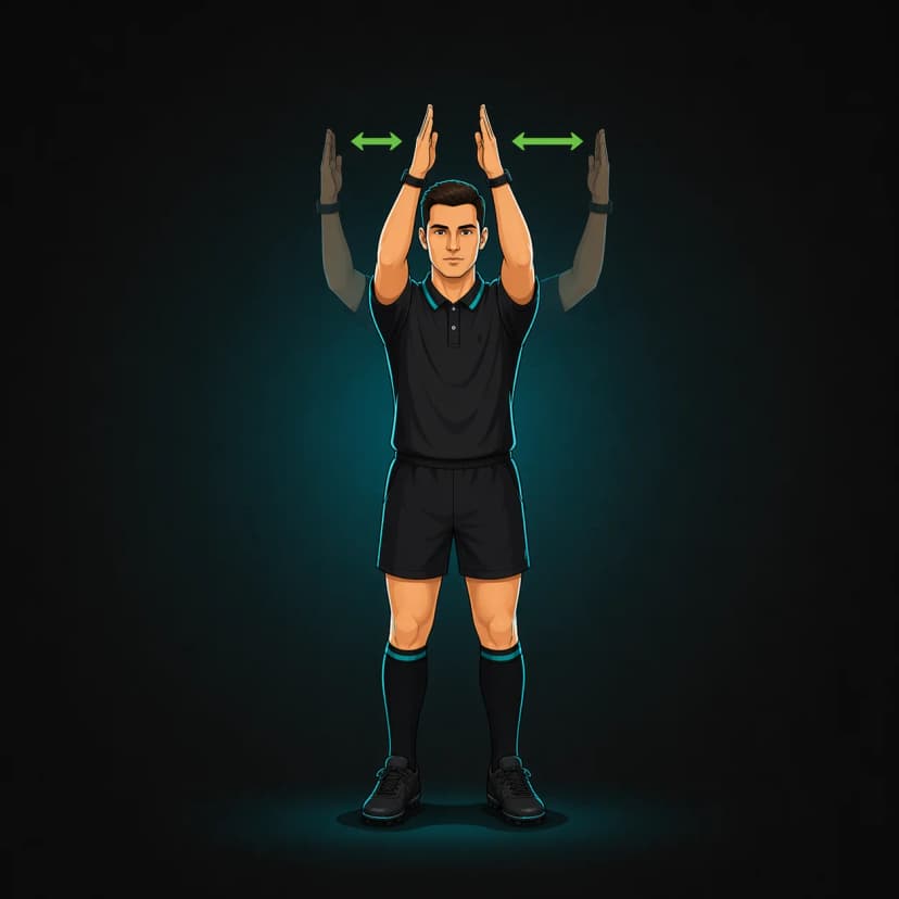 Closing Gaps in Lineout: referee signals illegal closing of gaps before the ball is thrown