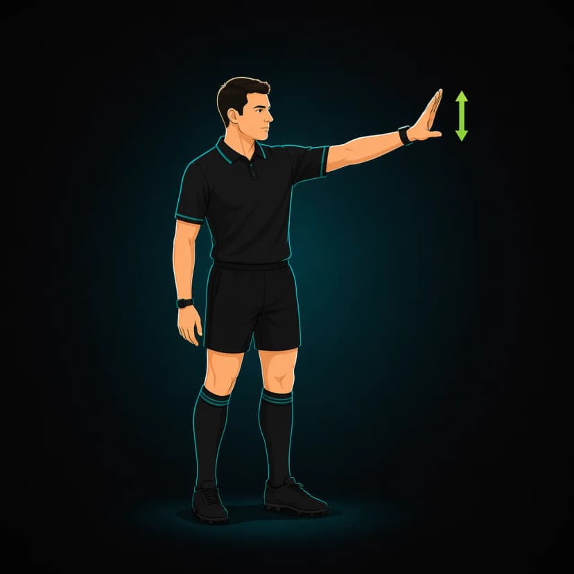 Dissent: referee signals a player is disputing a decision
