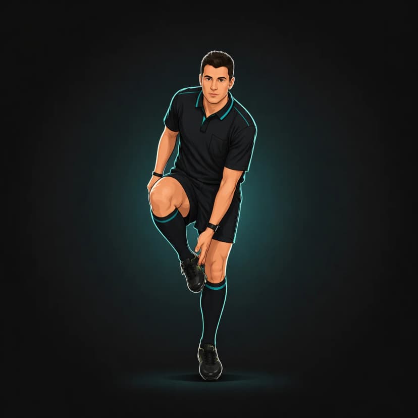 Foot Up by Front Row Player: referee signals illegal foot position in the scrum