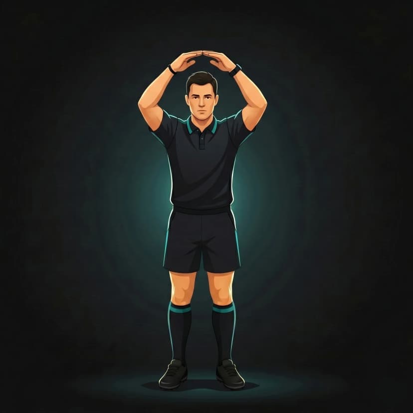 Forming a Scrum: referee signals teams to bind and set up a scrum