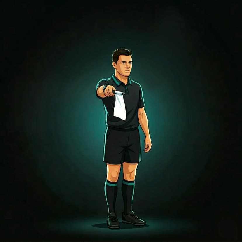 Foul Play / Misconduct: referee raises a clenched fist above the head