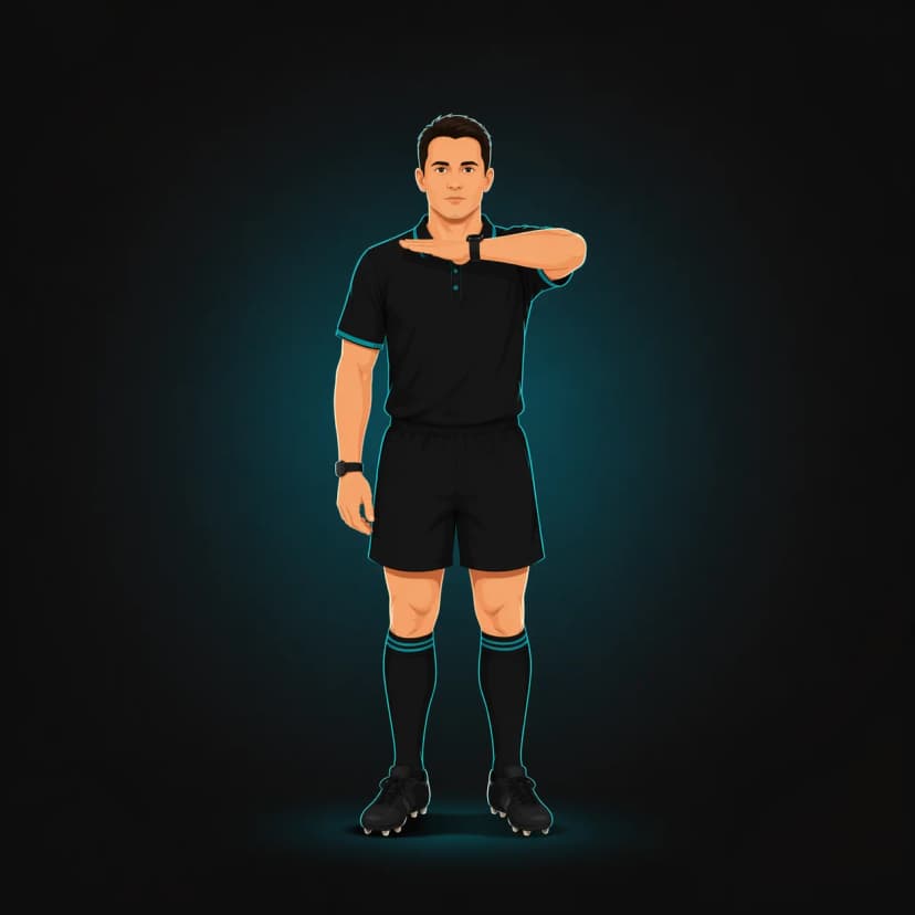 High Tackle: referee places one hand flat against the side of the neck