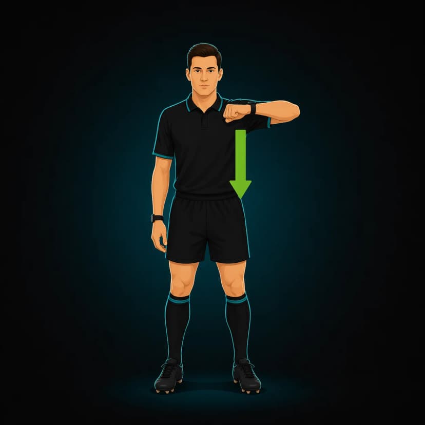 Leaning on Player in Lineout: referee signals illegal leaning on an opponent