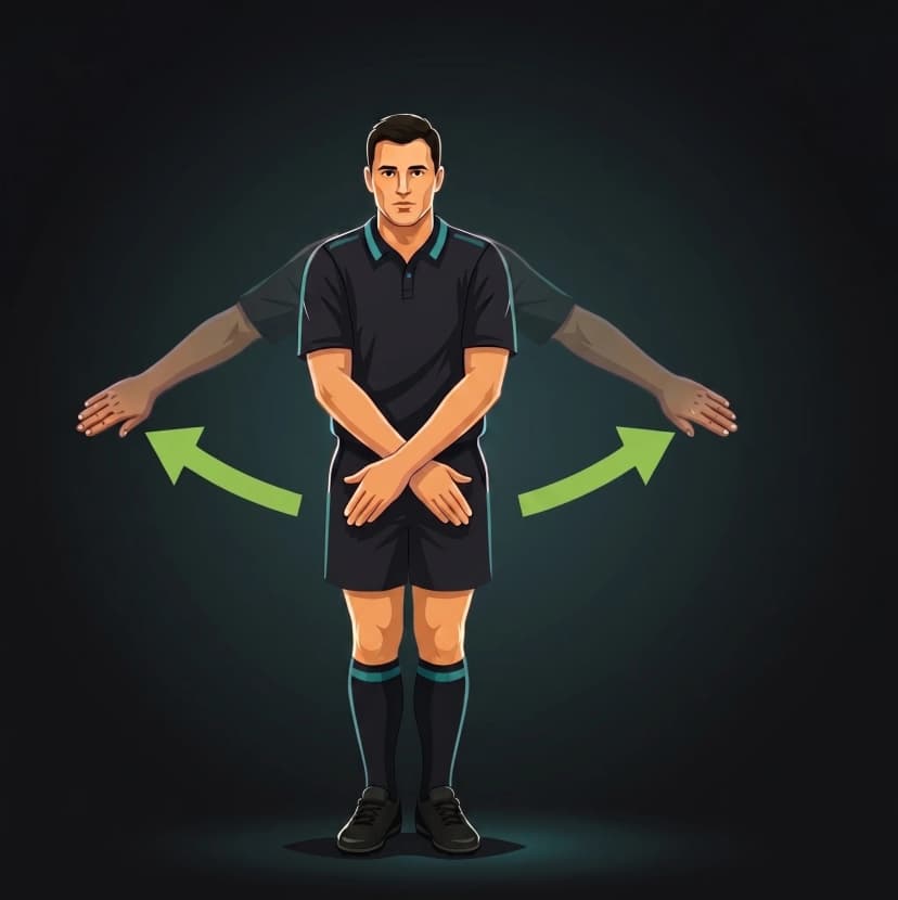 No Try: referee waves both arms across body in an X shape