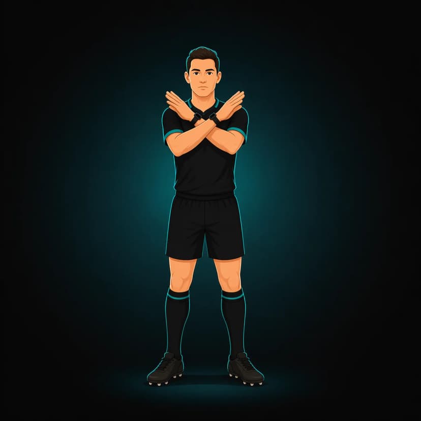Obstruction in Open Play: referee crosses both forearms in an X in front of the chest