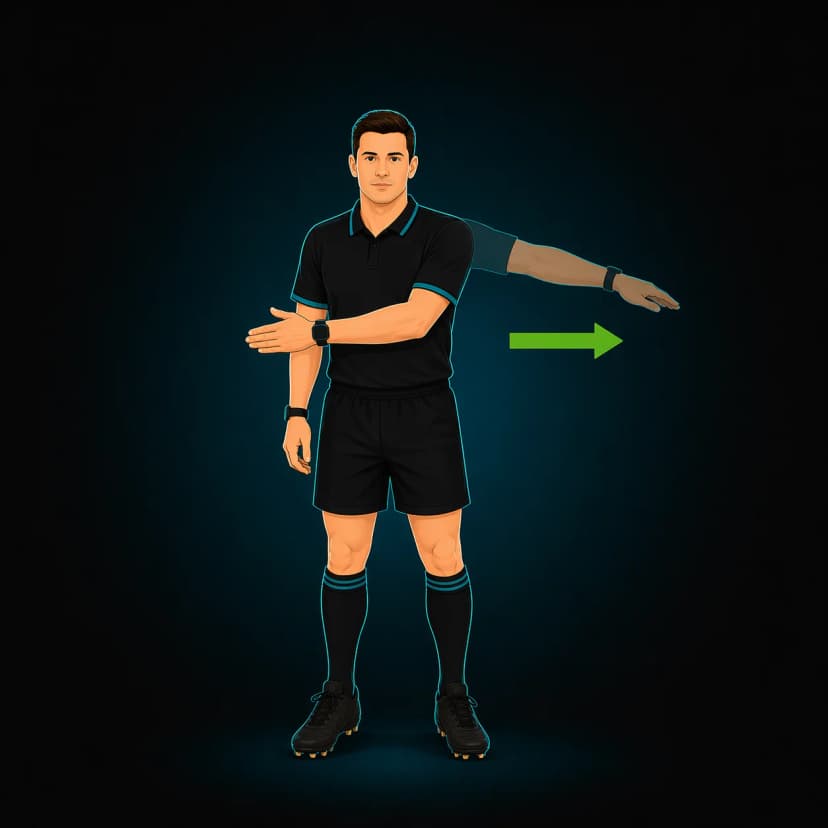 Offside in the Lineout: referee signals a player is in an offside position in the lineout