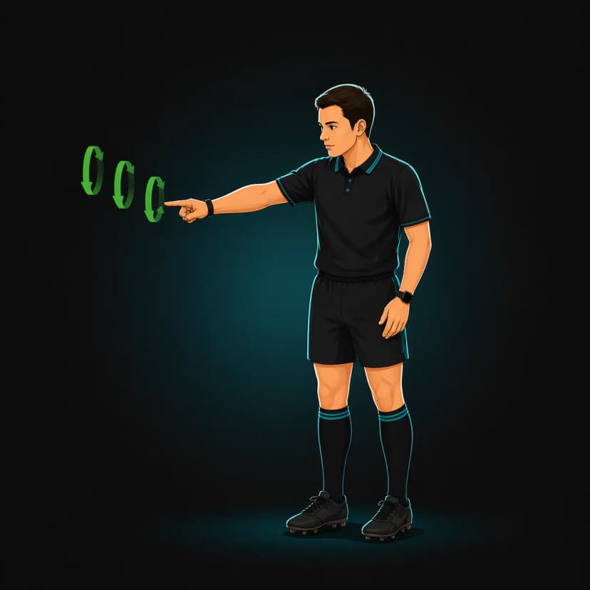 Player Not Rolling Away: referee signals tackler or tackled player not clearing the tackle area
