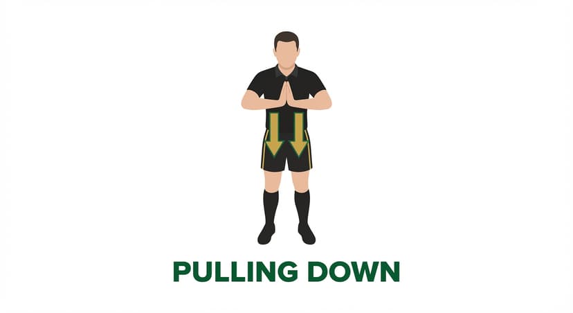 Pulling Down: referee pushes both palms together downward in front of the body