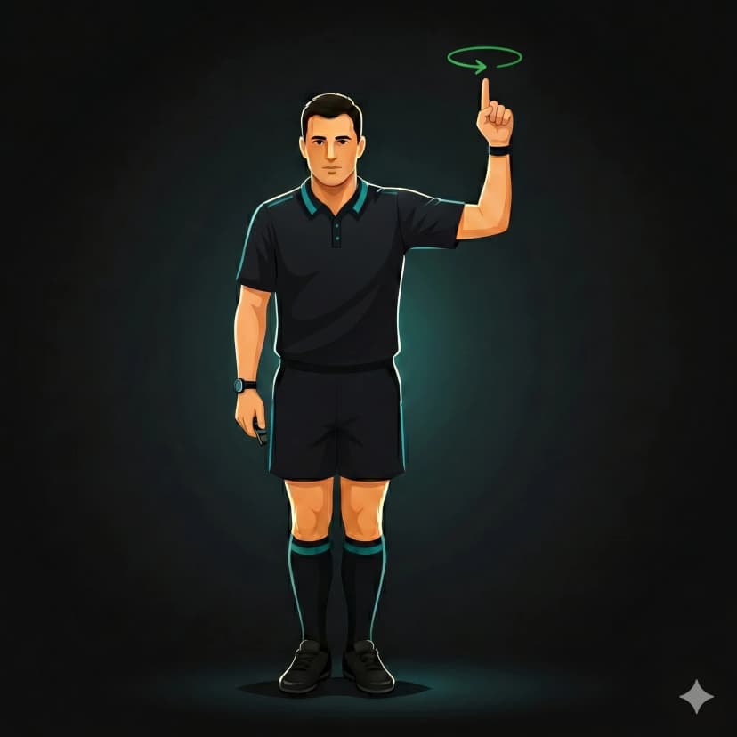 Scrum Wheeled: referee signals the scrum has wheeled more than 90 degrees