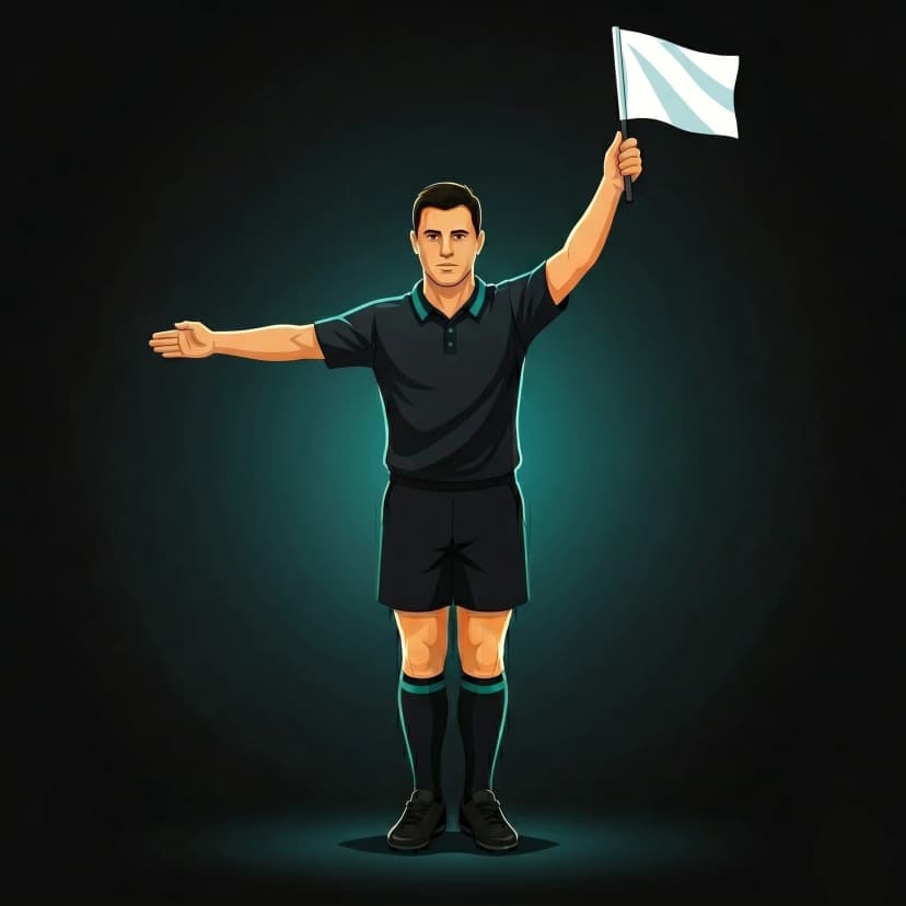 Touch and Team to Throw: assistant referee raises flag and signals direction of lineout throw
