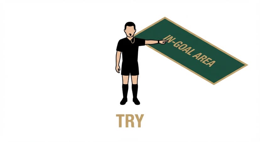 Try: referee points to the centre of the in-goal area