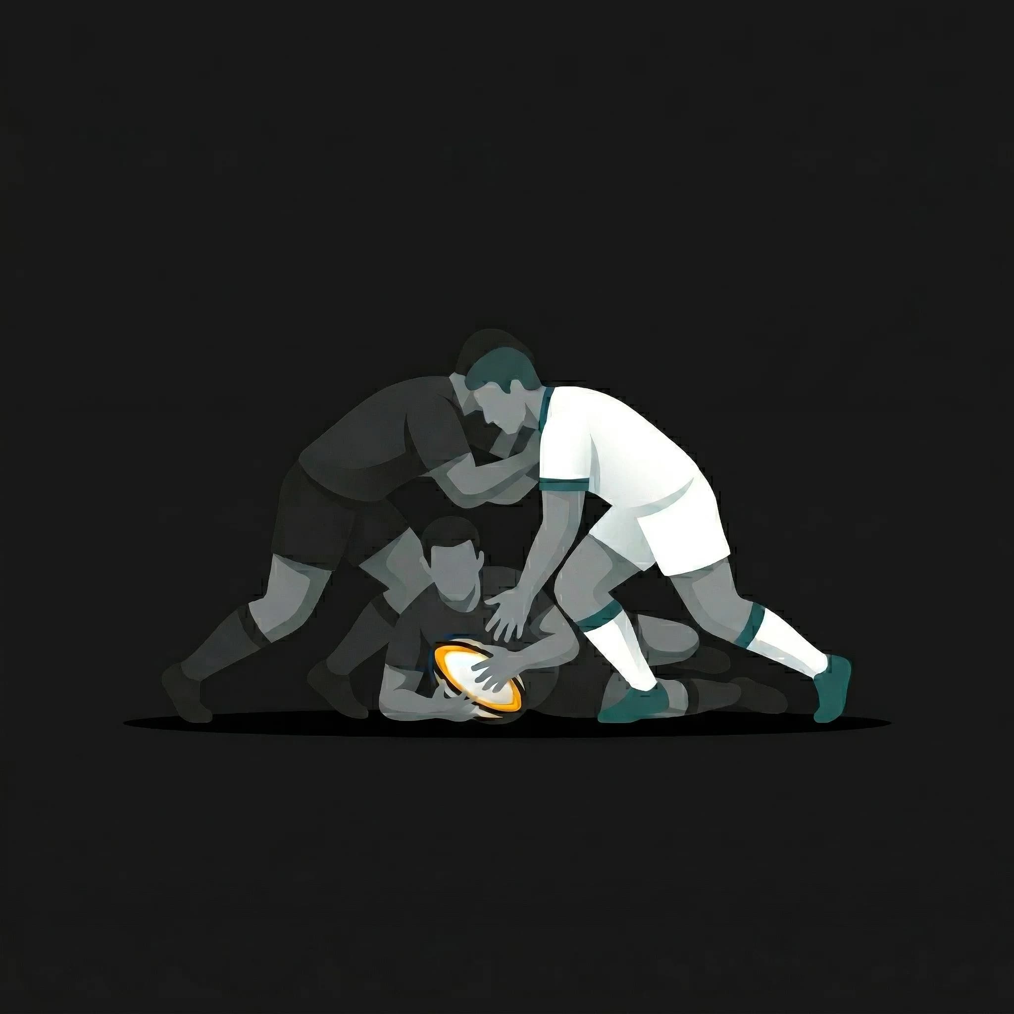 Ruck formation: binding, gate, offside line, and ball retrieval