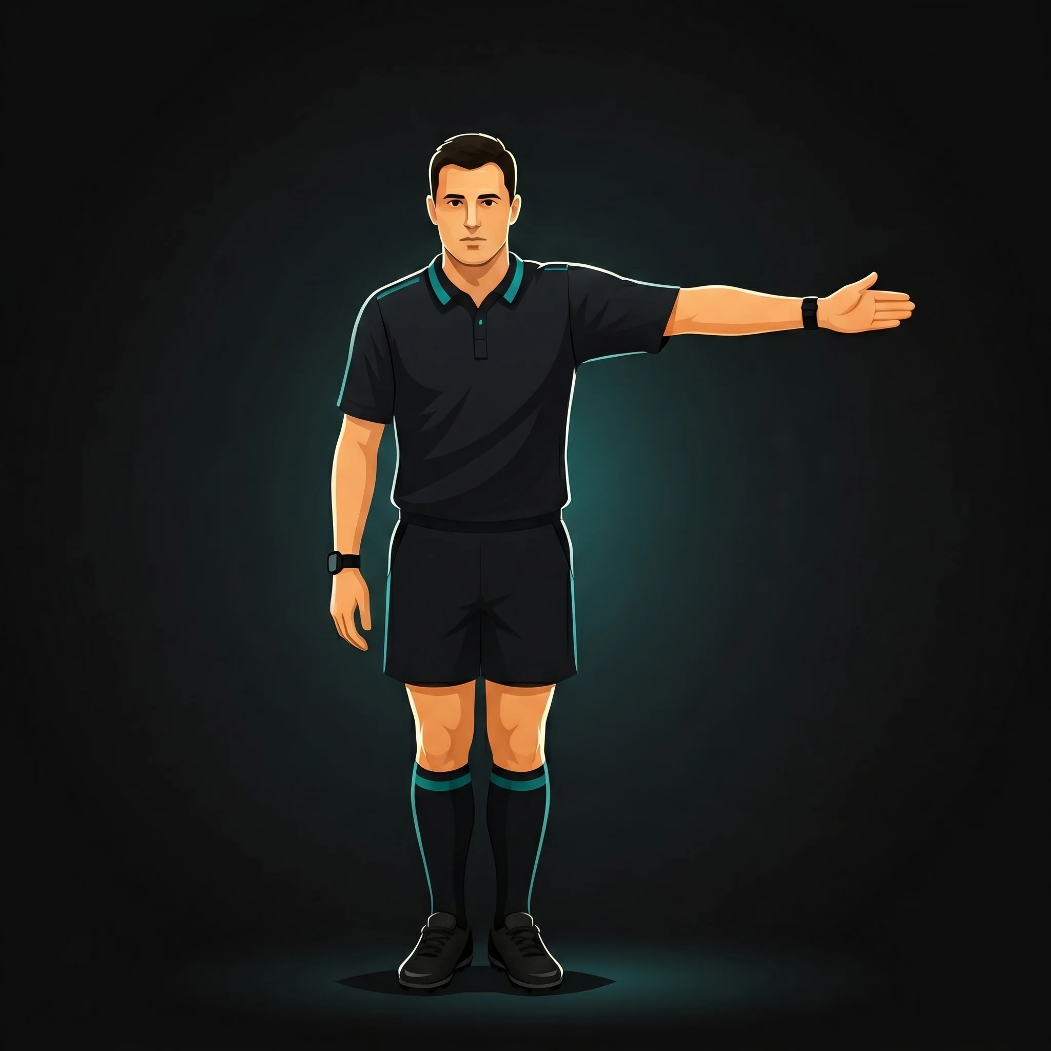 Advantage: referee extends one arm horizontally at waist height