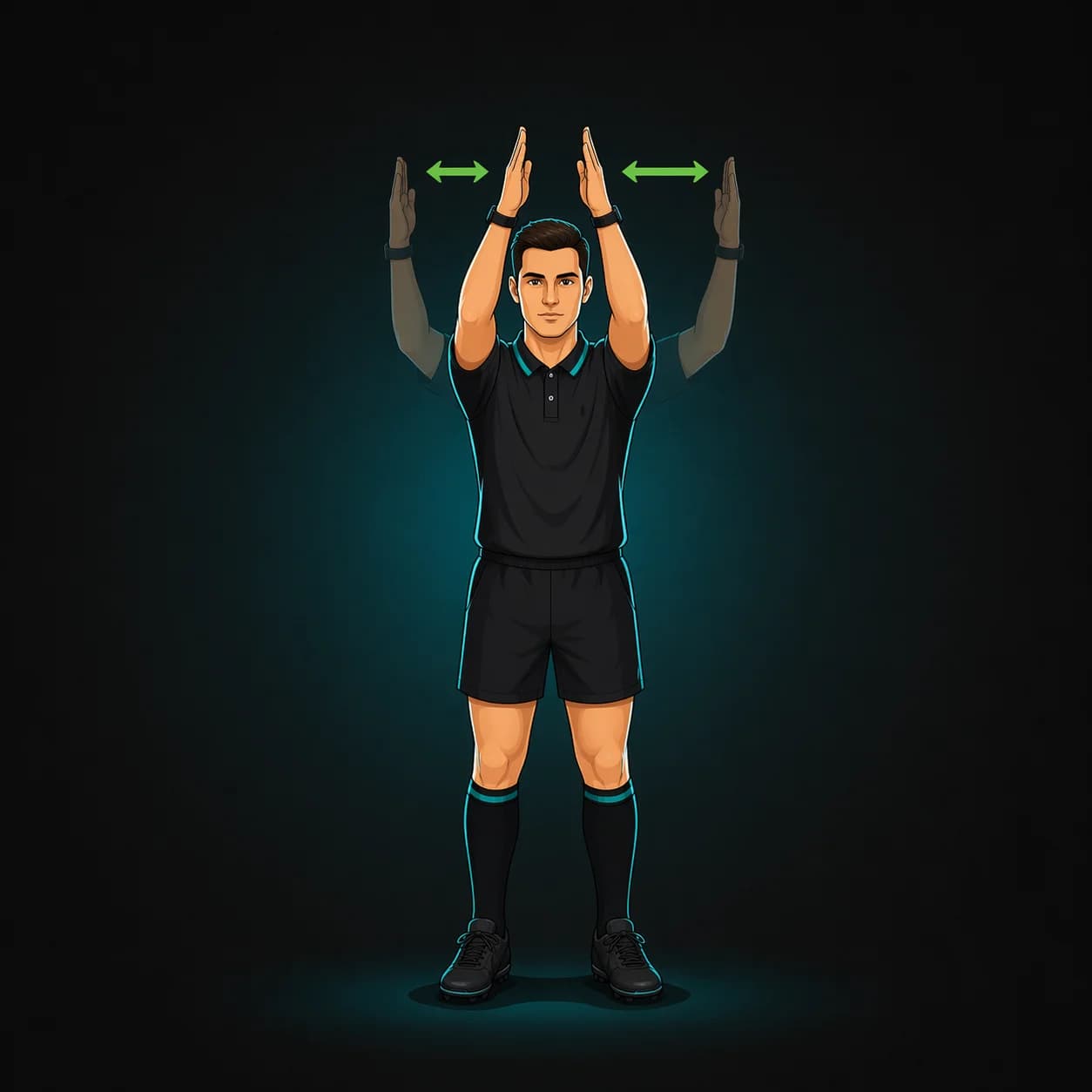 Closing Gaps in Lineout: referee signals illegal closing of gaps before the ball is thrown